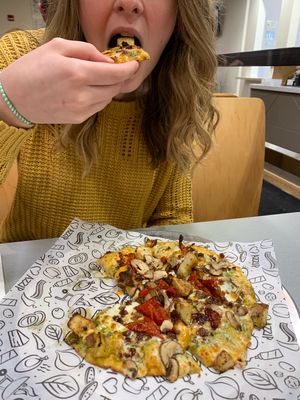 Zero sausage vegan cheese pizza at Azzip Pizza in Bloomington