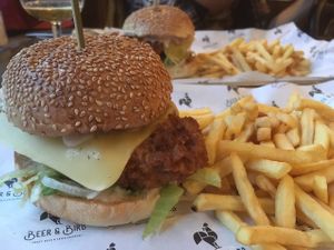 Seitan burger at Beer and Bird in St Ives