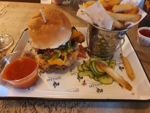 Raging Seitan Vegan Burger at Beer and Bird in St Ives