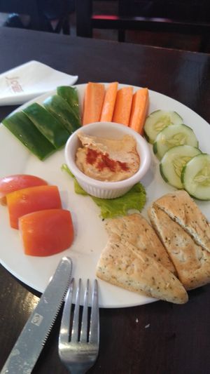 Hummus tasted good at Joma Bakery Cafe - That Luang in Vientiane