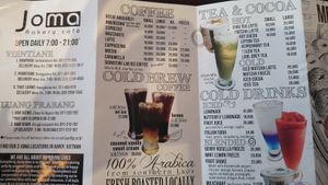 Menu2/2 at Joma Bakery Cafe - That Luang in Vientiane