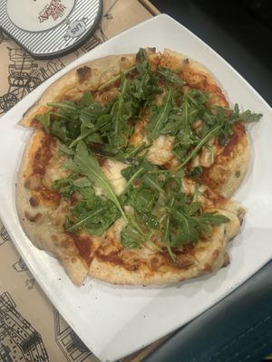 personal pizza with vegan mozzarella and arugula   at The New Parkway in Oakland