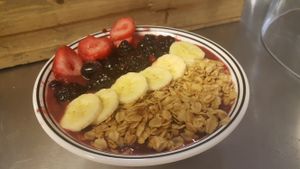 Smoothie bowls. at Shanahan's Coffee House in Mukwonago