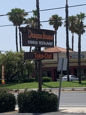 Entrance sign to Dragon House Restaurant  at Dragon House in Moreno Valley