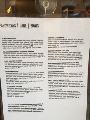 Their menu at Rebar Modern Food in Victoria