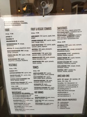Their menu at Rebar Modern Food in Victoria