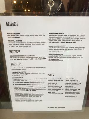 Their menu at Rebar Modern Food in Victoria