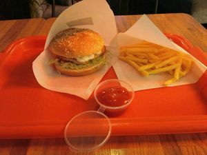 Fish burger at Complex Burger in Moscow