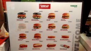 Menu at Complex Burger in Moscow