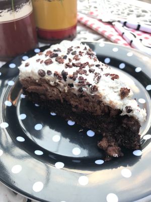 brownie bottom chocolate cream cake at Sweet Vegan in Antwerpen