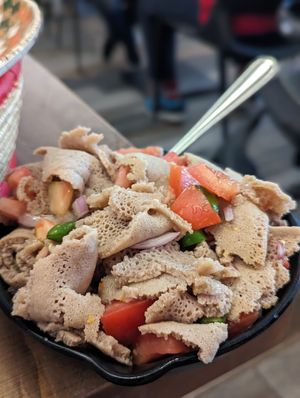 Salad at Abyssinia Ethiopian in Calgary