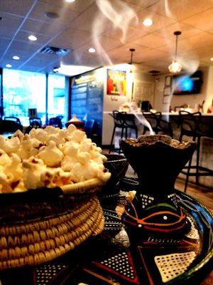 Divine incense and popcorn! at Abyssinia Ethiopian in Calgary