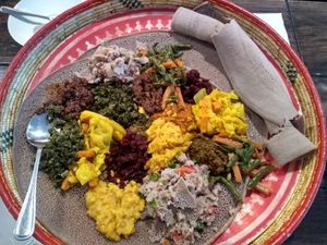 Vegetable Platter at Abyssinia Ethiopian in Calgary