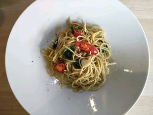 Spaghetti aglio e olio at Bangkok Story in Bangkok
