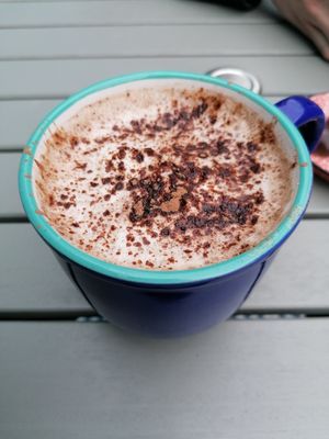 Soya hot chocolate at Cafe Carmel in Bacton