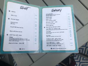 Menu at Cafe Carmel in Bacton