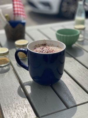 Oat cappuccino   at Cafe Carmel in Bacton