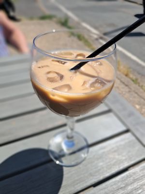 Iced latte at Cafe Carmel in Bacton