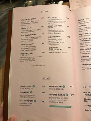 Vegan section at Salt in Tirana