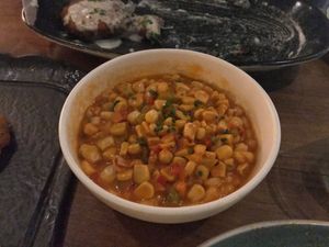 Charred corn, chilli, cilantro (veganized) at Salt in Tirana