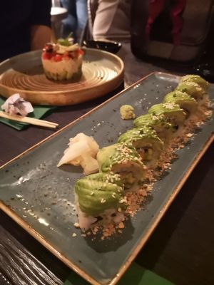 great vegan sushi rolls at Salt in Tirana