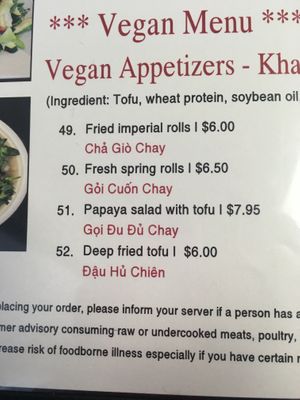 Menu at Pho Saigon Village Noodle House in Vallejo