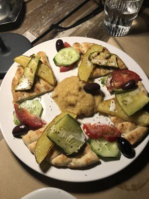 Greek variety (appetizer) at Aubergine Cafe in Corfu