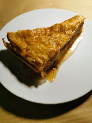 Vegan backlava ready for your diabetes at Aubergine Cafe in Corfu