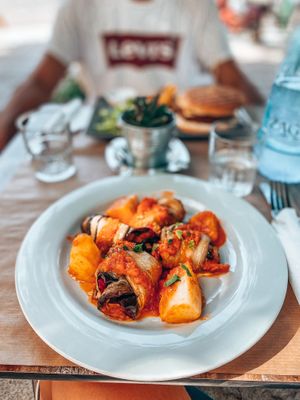 Stuffed Aubergines  at Aubergine Cafe in Corfu