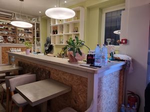 Interior at Aubergine Cafe in Corfu