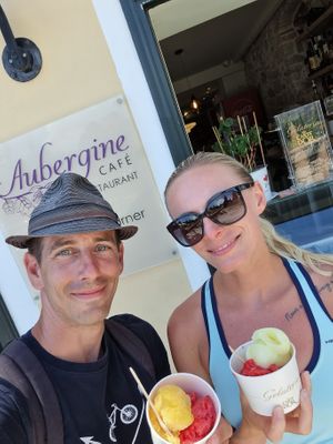   at Aubergine Cafe in Corfu