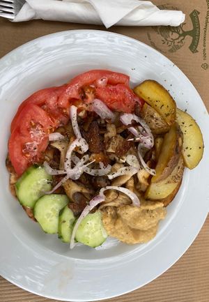 Vegan gyros  at Aubergine Cafe in Corfu