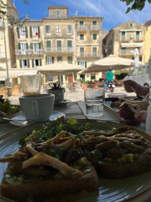 The view ! at Aubergine Cafe in Corfu