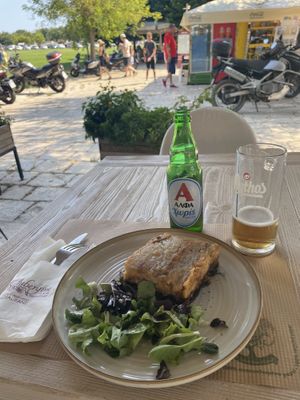 Vegan moussaka  at Aubergine Cafe in Corfu