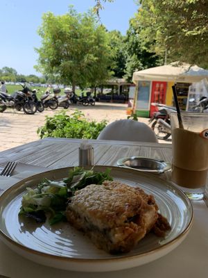 Vegan moussaka (best moussaka I had in Greece)  at Aubergine Cafe in Corfu
