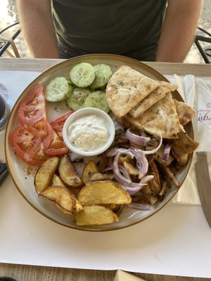 Gyros   at Aubergine Cafe in Corfu