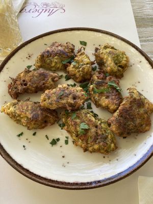 fried zucchini   at Aubergine Cafe in Corfu