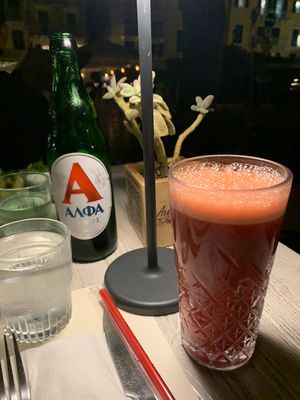 Good smoothies at Aubergine Cafe in Corfu