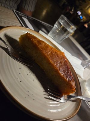 Vegan orange pie at Aubergine Cafe in Corfu