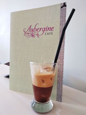 Ice coffee at Aubergine Cafe in Corfu