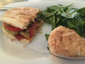 Falafel-sandwich at Aubergine Cafe in Corfu
