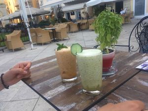 . at Aubergine Cafe in Corfu