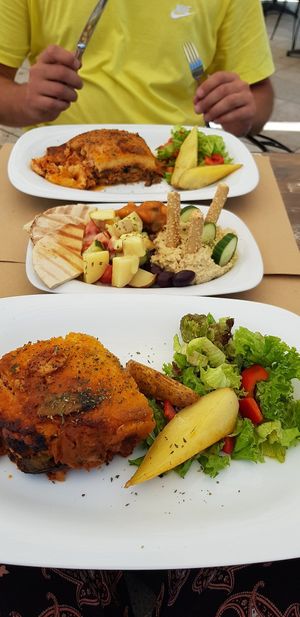 Mouskaka at Aubergine Cafe in Corfu