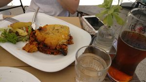 Moussaka  at Aubergine Cafe in Corfu