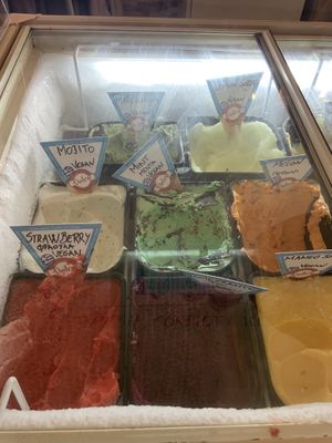 Vegan options for gelato  at Aubergine Cafe in Corfu