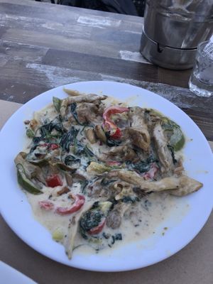 Vegan Mushroom Starter at Aubergine Cafe in Corfu