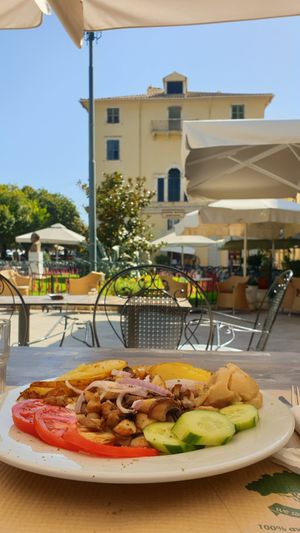 Mushroom gyros at Aubergine Cafe in Corfu