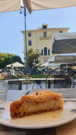 Baklava at Aubergine Cafe in Corfu