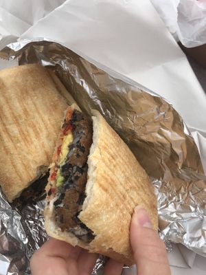 Mathlete: black bean patty panini at Alumni Grill in Wildwood
