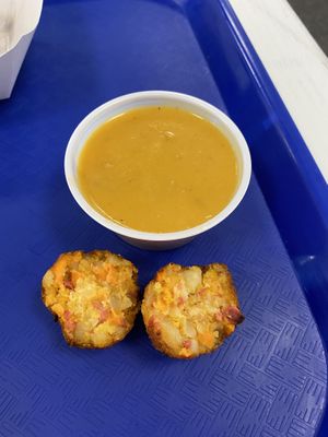 Inside of bites at Meta Burger in Denver